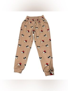 On Chic Minnie & Mickey Mouse Print Sweat Pants Size Large